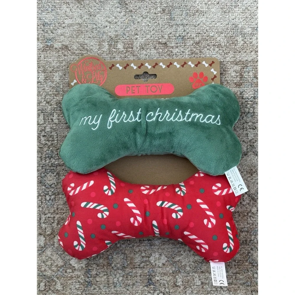 Dog Toy with Squeaker Holiday My 1st Christmas Theme - NEW, GIFT